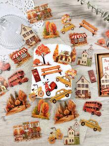 1 Pack 30pcs Vintage Autumn Farm Stickers For Planner DIY Collage Decoration Photo Album Scrapbook Journal - Autumn Harvest Handmade - View 13