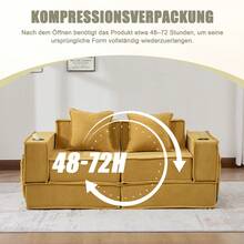 Modern Sofa Bed Frame Beige 2 Seat - 黃色雙座 - 查看 7