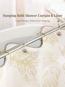 1/10pcs Bathroom Shower Curtain Rings, Rust-Proof Shower Curtain Hooks, Round Decorative Shower Curtain Rings And Hooks, Metal Shower Curtain Rings, Inner Diameter 2 Inches (Approx. 5cm), (Gold, Silver, Black) - Multicolor - View 6