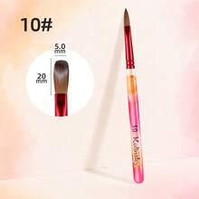 1 Peça Conjunto de Pincéis para Unhas Acrílicas Ombré Vermelho, Cerdas de Nylon Sintético, Pincéis de Arte de Unhas Ovais Tamanho 8-20, Kit de Ferramentas de Arte de Extensão de Unhas Livre de Crueldade para Manicure DIY - Multicolorido - Visão 14