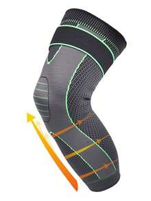 1pc Long Knee Support, Warm & Windproof Sports Knee Pads, Gym & Fitness Training Knee Pads Accessory - Multicolor - View 2