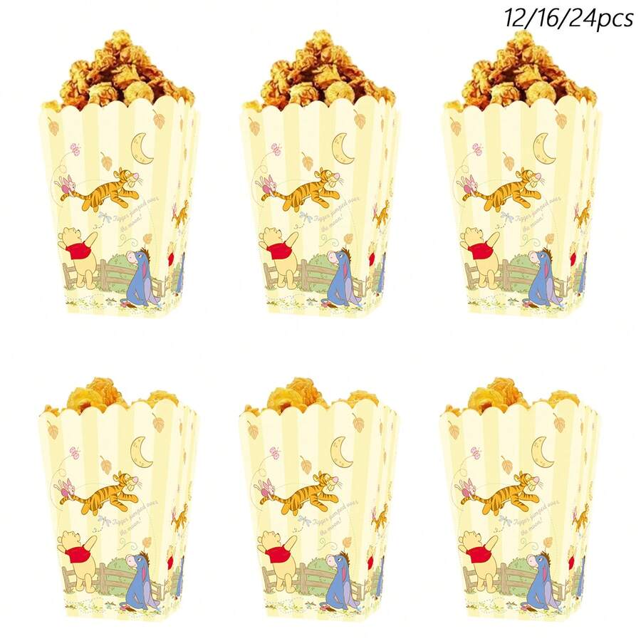 12/16/24入 爆米花主題糖果盒 零食禮物盒 生日派對用品 - 卡通 - 查看 1