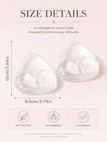 1 Pair Triangle Silicone Breast Pads, Invisible Transparent Thickened Silicone Pads, Seamless Transparent Gel Pads, Suitable For Swimwear And Bikinis - Multicolor - View 6