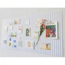 1pc No-Drill Rectangular Modern Fabric Frame Wall-Mounted Photo Wall Background Board, Removable Bulletin Board For Home Office, Memo Notice Board, DIY Photo Board, Message Board, For Wall Decor, Room Decoration, Party Photo Display, Surprise Announcement, Wall Storage, Suitable For Bedroom/Study/Living Room/Office/Classroom/Dorm - Multicolor - View 12