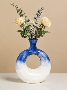 1pc Nordic Style Ceramic Hand-Painted Colorful Round Vase, Decorative Flower Pot, Suitable For Living Room, Hotel, Homestay, Home Decor, Home Ornament, Vase, Centerpiece, Dining Table Decoration Gift, Birthday, Graduation, Back To School, Room Decor - Multicolor - View 11