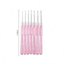 7 PCS Aluminum Crochet Hooks Set (2.0-5.0mm) With Colorful Clear Handles For Yarn Knitting DIY Hats Scarves Amigurumi Crafts - A - View 7