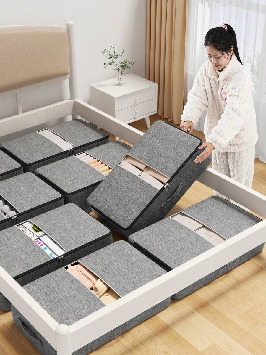 1/2 piezas Bolsas de almacenamiento de PVC transparente, cajas de almacenamiento rectangulares multifuncionales con tapa abatible y ventana visible, adecuadas para juguetes, manualidades, libros, artículos de papelería, aperitivos, primera opción para regalos de 11 días festivos - Multicolor - Ver 1
