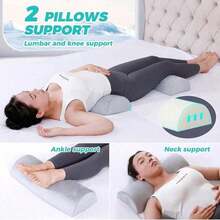 Memory Foam Crescent Leg Support Pillow, Ergonomic Knee Back Ankle Cushion Improves Blood Circulation, Eases Sciatica And Hip Discomfort, Perfect Side Sleeping Pillow For Office Naps And Travel Rest, Versatile Sofa Bed Leg Support Accessory - Multicolor - View 8