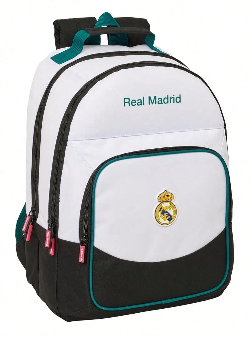 Real Madrid 皇家馬德里 26/27 賽季球衣套裝書包,雙隔層設計,可搭配拉桿箱(不含拉桿箱),2 個大隔層,男女通用,尺寸 32x16x42 厘米 - 雙人背包 - 查看 1