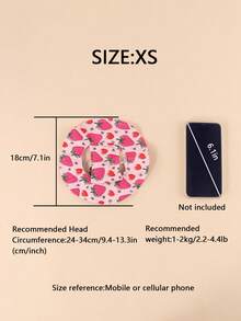 Pink Strawberry Polyester Sun Protection Hat, Ear-Exposed Design, Sun Protection Function. Pet Dog Hat, Essential Pet Accessory. Suitable For Small Pet Dogs To Wear Outdoors All Year Round. - Multicolor - View 8