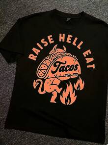 Unisex Vintage Punk Rock T-Shirt, Versatile For All Seasons, Suitable For Both Men And Womentops,Summer - Black - View 6