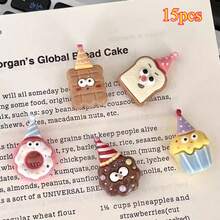 5/10/15pcs Cute Party Dessert Fridge Magnets, Resin Donuts, Toast, Cupcakes, Fridge Stickers, Decorative Magnets For Refrigerator And Kitchen, Best Gift For Christmas And Holiday Parties - Multicolor - View 8