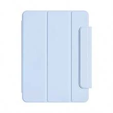 強磁超薄三折立架保護殼，相容 iPad Pro 13 吋 M5 M4 2026、Air 11 M2 10.9、Air 第 5 代、第 10 代、第 11 代、A16 2025、M3 Air 13，支援 Pencil Pro 與 Pencil - 冰藍色 - 查看 10