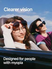 Beneunder Large Round Frame Foldable Prescription Fashion Glasses FD008 - Redwood - View 4