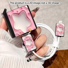 1 Set Leopard Lips Design Apple Data Cable Charger Protective Sleeve, Compatible With Apple 18-20W Charger, Anti-Breakage And Anti-Scratch Protective Case - Multicolor - View 3
