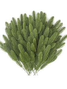 5/10pcs Artificial Pine Branches, Christmas Artificial Pine Stems, Cedar Branches, Green Pine Branches, Christmas Green Pine Picks For Wreath Crafts, Christmas Tree, Cabinet DIY, Winter Home Decor - Green - View 12