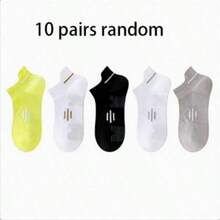 1/5/10 Pasang Kaos Kaki Pendek Olahraga Unisex Musim Semi/Panas, Kaos Kaki Lari Kebugaran Harian, Kaos Kaki Jaring Bernapas dan Menyerap Guncangan - MultiWarna - View 14