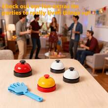 4 Random Color Hand Bells For Cat And Dog Training, No Battery Required, Suitable For Games And Resolving Household Disputes, Applicable For Home, Kitchen And Front Desk. - 4 Pieces In Random Colors - View 5