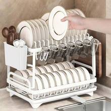 Escurridor de platos de cocina – Gran capacidad con bandeja de drenaje - Blanco - Ver 7