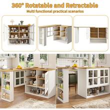 360° Rotating Sideboard, Modern, Multifunctional For Living Room/Dining Room - 白色 - 查看 5