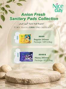 Niceday 285mm 8 piezas/paquete Toallas sanitarias con iones negativos para uso nocturno, eliminación de olores para áreas íntimas, alta absorbencia, absorción rápida, secas y sin picazón, toallas menstruales gruesas, toallas para el cuidado del periodo, protectores diarios - 285 mm (64 unidades/8 paquetes) - Ver 11