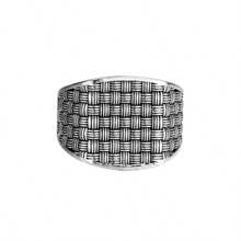 1pc Exquisite Square Woven Pattern Open Ring, Vintage Versatile High-End Jewelry For Men And Women - H752 - View 5