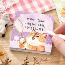 Cat Sticky Notes Cute Wind Cartoon Pattern Office Stationery Sticky Notes Can Tear The Student Message Note Paper Campus Student Reward Gift Birthday Gift. - Multicolor - View 3