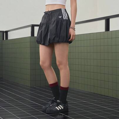 Adidas Bubble Skirt Casual Sports Skirt Bubble Skirt Little Black Dress Women's Skirt Black Short Style KU4773