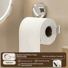 KOEMO 1pc Strong Suction Cup Toilet Paper Holder, Space-Saving Toilet Paper Roll Storage Rack, Reusable Suction Cup Design, Suitable For Bathroom/Shower Room, Ultra Non-Slip Design, Rust-Proof Plastic Material, Fits All Roll Sizes - View 15