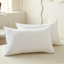 1 pieza Núcleo de almohada suave y elástico, almohada de soporte para el cuello, lavable a máquina - Blanco - Ver 2