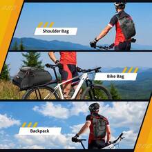 10L Large Capacity Bicycle Frame Bag With Reflective Strip, Rainproof Wear Resistant Multifunctional Shoulder Backpack Bike Storage Pouch For Cycling Travel - A - View 6