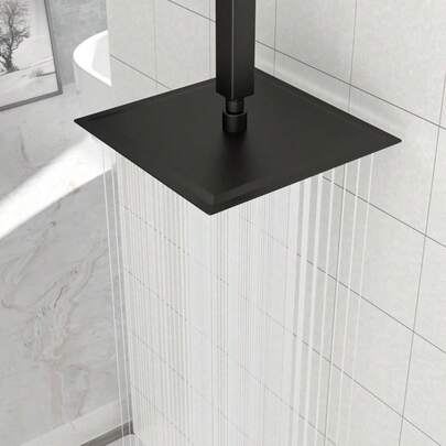Cabezal de ducha de lluvia cuadrado negro de 10", montado en pared/techo-XY292300