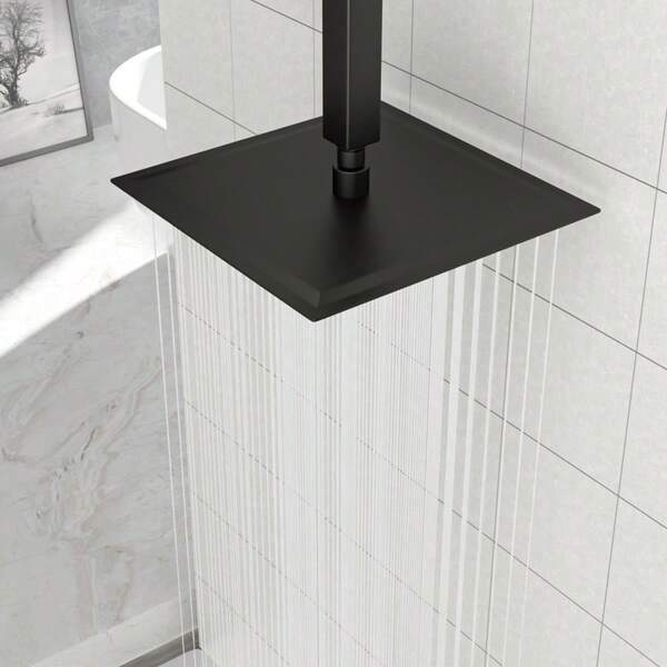 Cabezal de ducha de lluvia cuadrado negro de 10", montado en pared/techo-XY292300