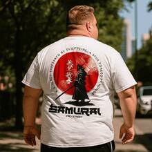 Camiseta Masculina Plus Size G1 AO G5 Extra Grande Malha 100% Algodão Hipoalergênico Samurai - Branco - Visão 2