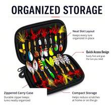 Fishing Spinner Lure Set, 16 Pcs Assorted Metal Spoon Spinners With Zippered Storage Case For Bass Trout Panfish - 16pcs - View 6