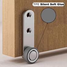 12pcs(4 Casters And 8 Screws) Heavy Duty Silent Sliding Door Roller Directional Wheel Set - Metal Structure, Suitable For Underbed Storage Cabinets, Storage Boxes, Slide Rail Wheels, Sliding Door Hardware Set, Sliding Door Hardware - Random - View 4