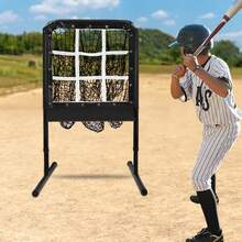 9-Hole Baseball Throwing Net, Black Stable Baseball Throwing Net For Backyard Home Baseball Training - Black - View 11