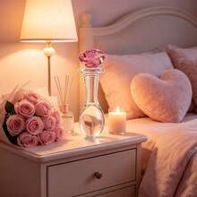 9pcs Unique Rose-Shaped Model Decorative Piece – Elegant Home Decoration, Perfect For Living Room Bookshelves, Nightstands & Entryway Cabinets. Artistic Gift Idea, Handcrafted Sculpture, Statement Piece, Gift Shoppe - Clear - View 3