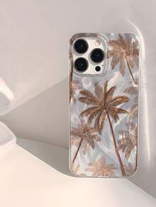 1pc Fashion Summer Coconut & Shell Pattern Waterproof Anti-Fingerprint Anti-Scratch Transparent IMD Soft Glossy Smooth Phone Case, Suitable For Confession, Gift For Friends, Family, Couples, Birthday, Holiday, Compatible With Apple 17/17 PLUS/17 PRO/17 PRO MAX - Multicolor - View 1