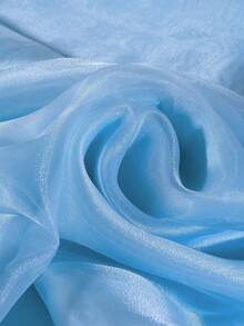 1 Stück glänzender Wasser-Organza-Eisgarn, Kleid Hochzeitskleid Schmuck Hintergrund handgefertigter DIY Stoff - Aquablau - Übersicht 1