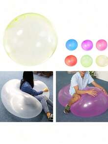 1pc Large Inflatable Or Water-Fillable Transparent Elastic Bubble Balls, Giant Water Balls, Giant Inflatable Balls - Multicolor - View 3