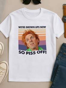 Red_Haired_British_Comedy_Character_Retro_Sunset_Strip_Funny_Quote_Unisex_Graphic_T-Shirt - 白色 - 查看 1