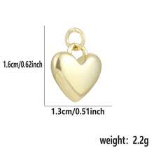 1pc Copper Asymmetrical Heart & Sun Pendant DIY Bracelet Necklace Anklet Charm, Niche Layering Accessory For Best Friends, Valentine's Day, Beach Vacation, Coworker Gift, Mother's Day - Multicolor - View 46
