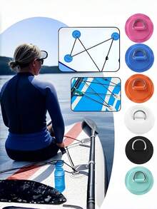 4pcs Round D-Ring Fixing Washers, Boat D-Ring Patch, Water Sports Accessories, Suitable For Stand Up Paddleboard, Kayak, Saltwater Environment - Multicolor - View 1