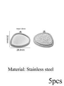 5pcs 18K Gold Plated Stainless Steel Irregular Blank Bezel Findings Oval Round Pendant Charm BraceletTrays For Handmade DIY Jewelry Craft - Pendant - View 12