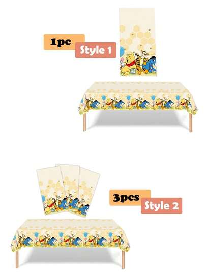 Disney 3/1 pieza Mantel infantil de Winnie The Pooh – Impermeable & Estampado de personaje de panal de abeja para cumpleaños, baby shower, guardería – Lindo, fácil de limpiar, para niños pequeños, regalo perfecto