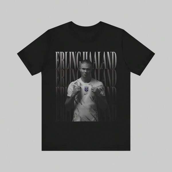 T-Shirt With  Print, Manchester City T-Shirt, Haaland Fan T-Shirt, Gift For Football Lovers, Sports T-Shirt. YRIO