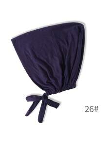 1 pieza Gorro de punto con lazo para mujer, pañuelo para la cabeza, diadema antideslizante, banda para el cabello, gorro - Multicolor - Ver 16