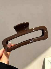 3件/1件 女款 13cm/5.12in 黑白棕亮面大號方形輕量塑料髮夾 時尚百搭高級優雅極簡純色髮飾 適用日常穿搭、外出、休閒、派對、通勤、海灘、度假、馬尾、盤髮、洗臉、沐浴、化妝、造型搭配 - 彩色 - 查看 6