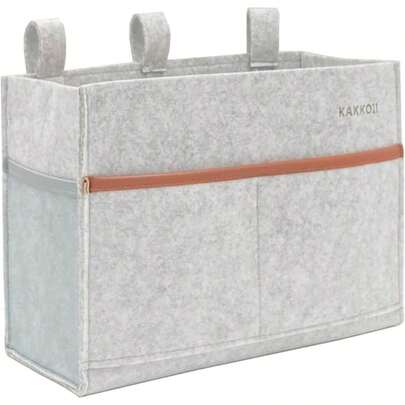 Bedside Caddy, Felt Bedside Storage Organizer, Hanging Storage Bag, Chair Organizer Caddy, Remote, Magazine, Drink Bottle Holder Hospital, Dorm Bed, Stuff, Office (Light Small)